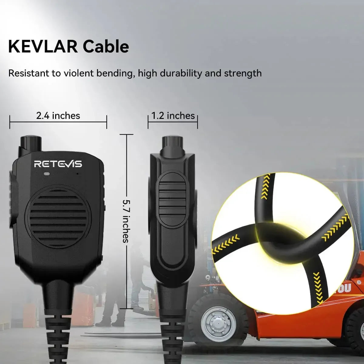 Retevis HK011 AI Noise-Canceling Speaker Mic (K1 2-Pin)
