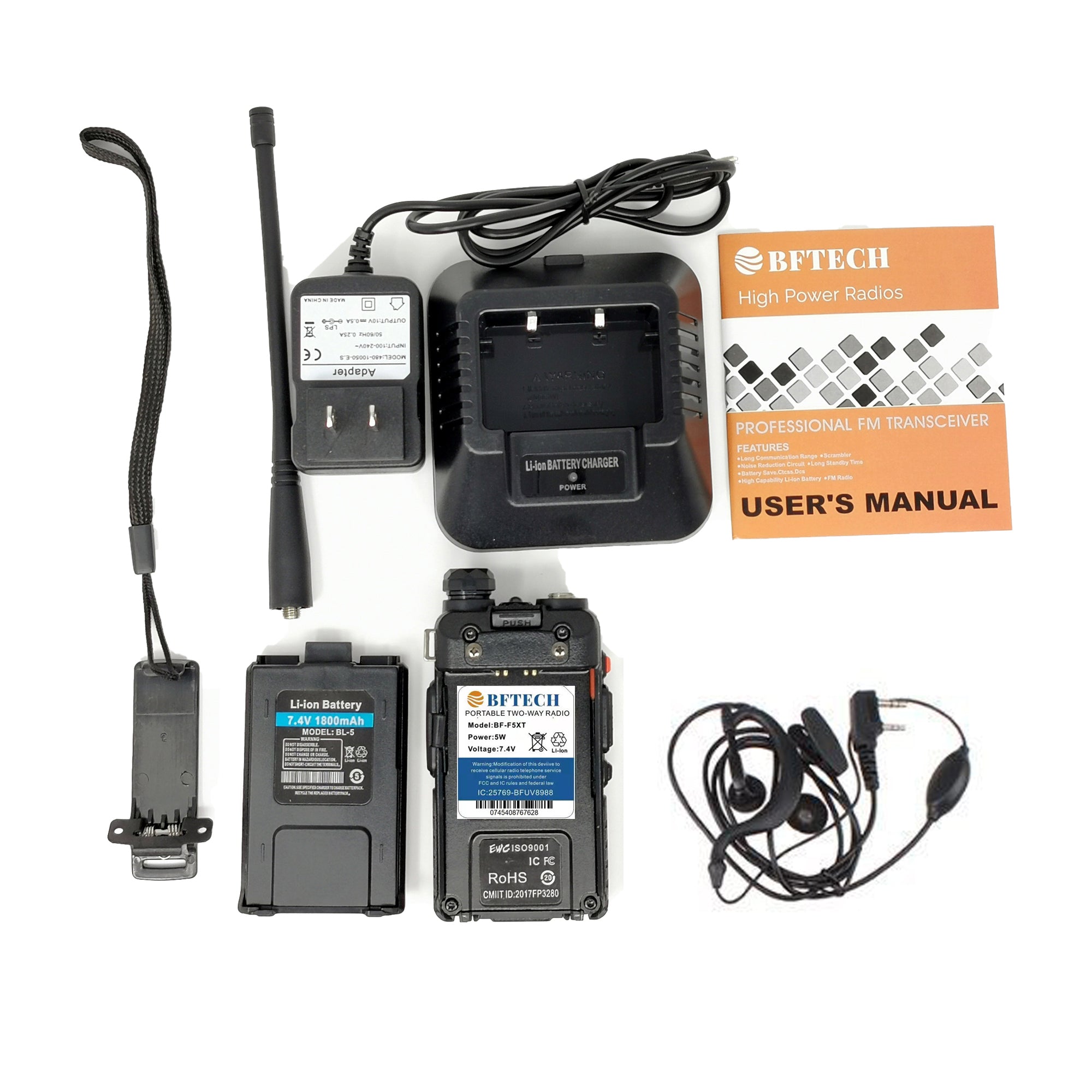 BFTECH BF-F5XT Two-Way Radio Transceiver Dual Band 144-148/430-450 MHz Chipsets Upgraded (IC Certified:25769-BFUV8988) - BAOFENGBFTECH