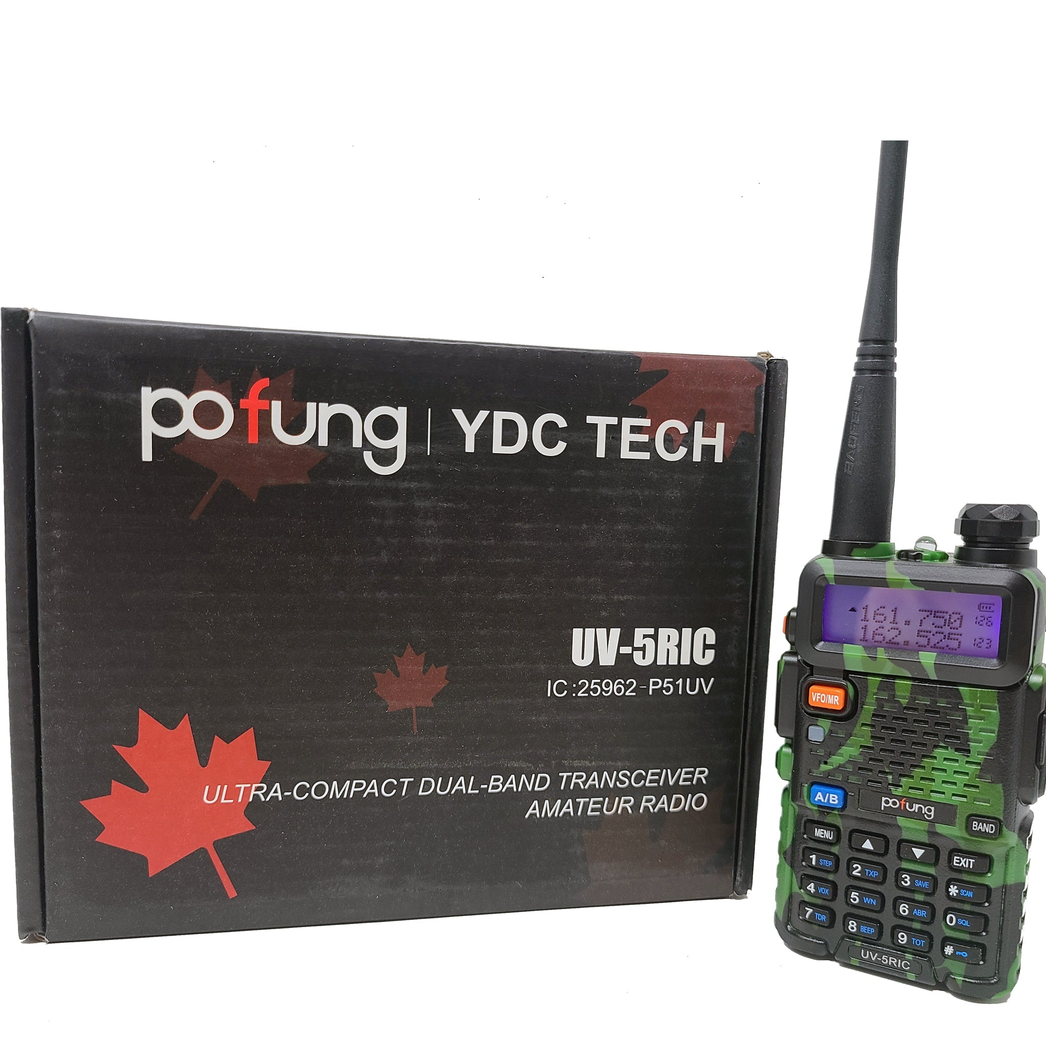 Pofung BaoFeng UV-5RIC VHF 144-148 MHz UHF 430-450 MHz Dual Band Two Way Ham Radio - Camouflage