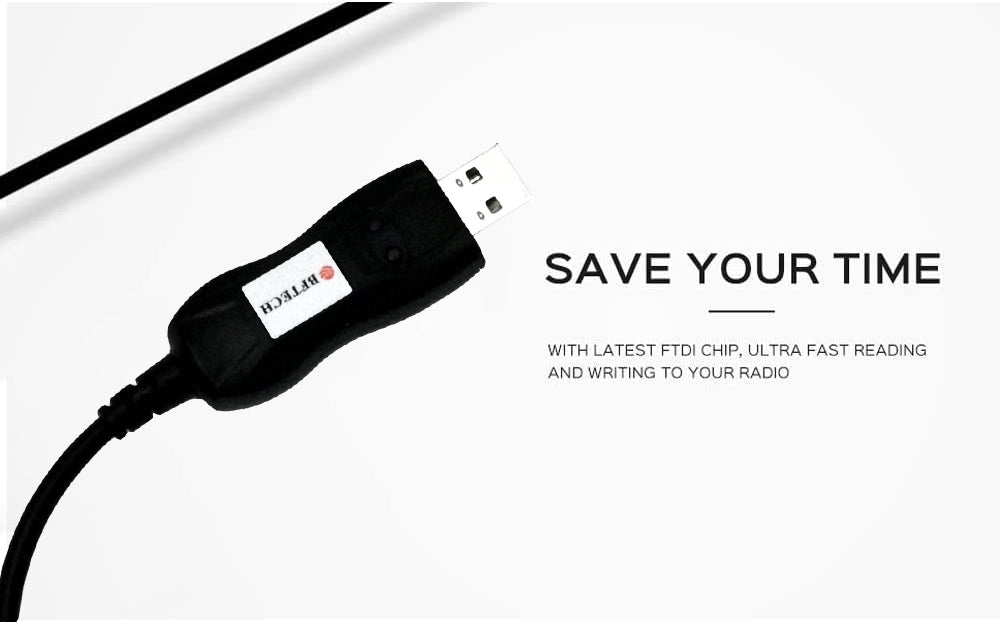 BFTECH PC03 FTDI Genuine USB Programming Cable Dual pin for BFTECH, Baofeng, Kenwood, and AnyTone Radio - BAOFENGBFTECH