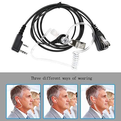BFTECH HP1000 2 Pin PTT Mic Covert Acoustic Tube Earpiece Headset for Kenwood TYT BAOFENG UV5R 888S Retevis BFTECH F8RT Radio - BAOFENGBFTECH