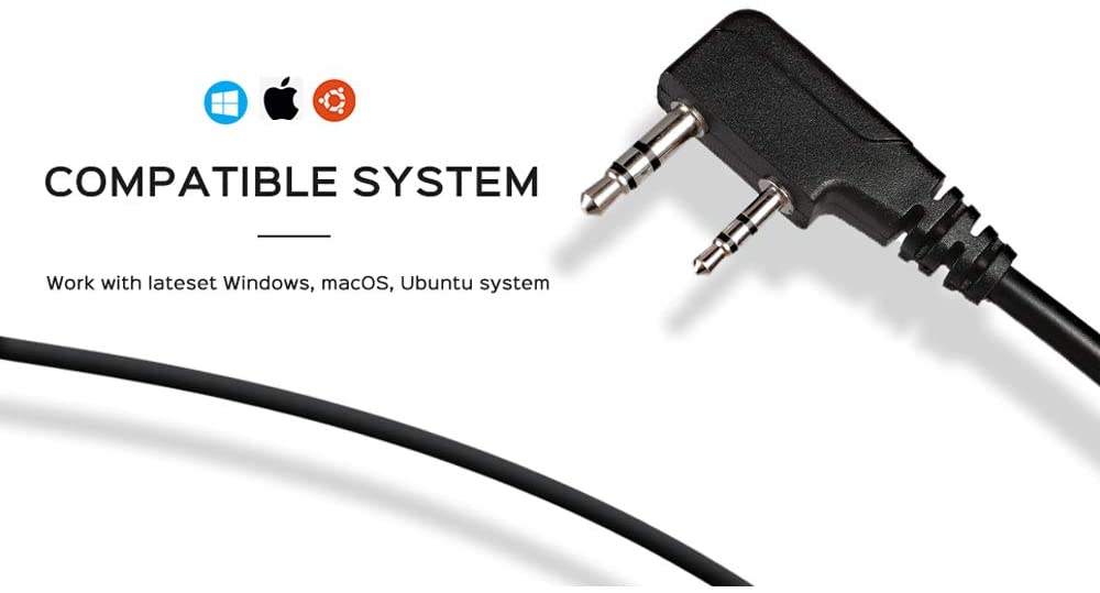 BFTECH FTDI PC01 Genuine USB Programming Cable Dual pin for BFTECH, BaoFeng, Kenwood, and AnyTone Radio - BAOFENGBFTECH