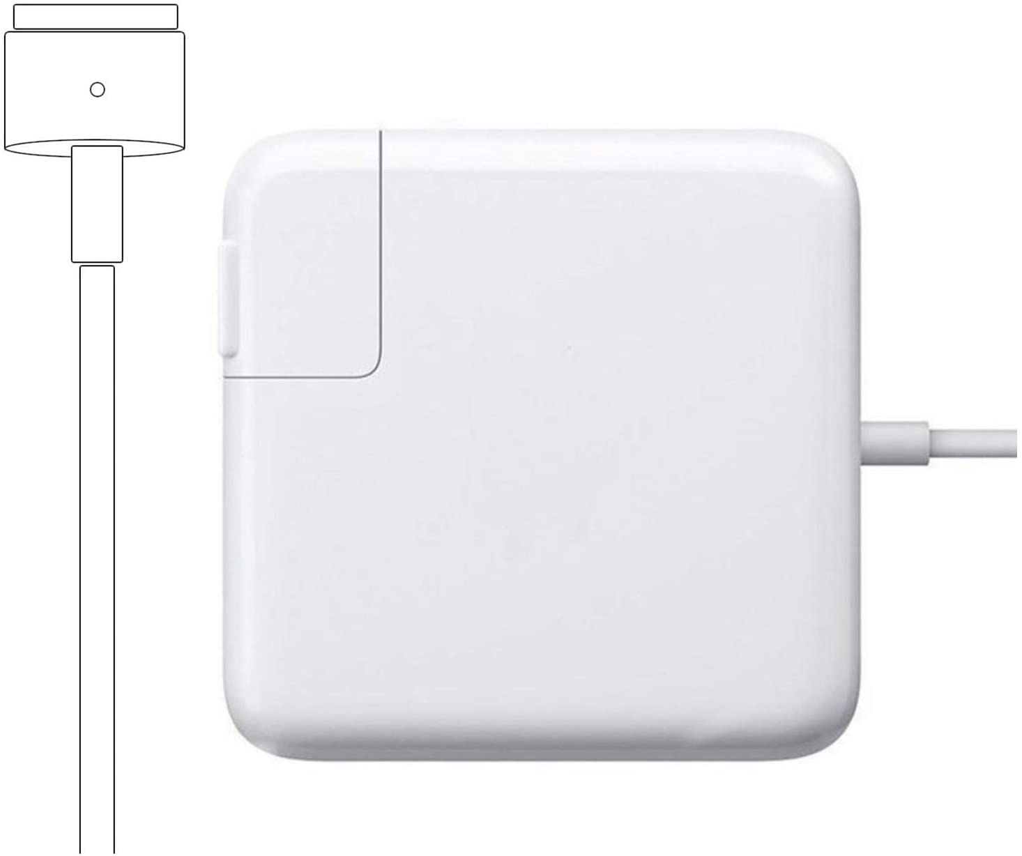 bftech mac pro charger 85w superior heat control power adapter magsafe 2 magnetic t-tip (a1424) laptop replacement for macbook pro 13/15 /17 inch