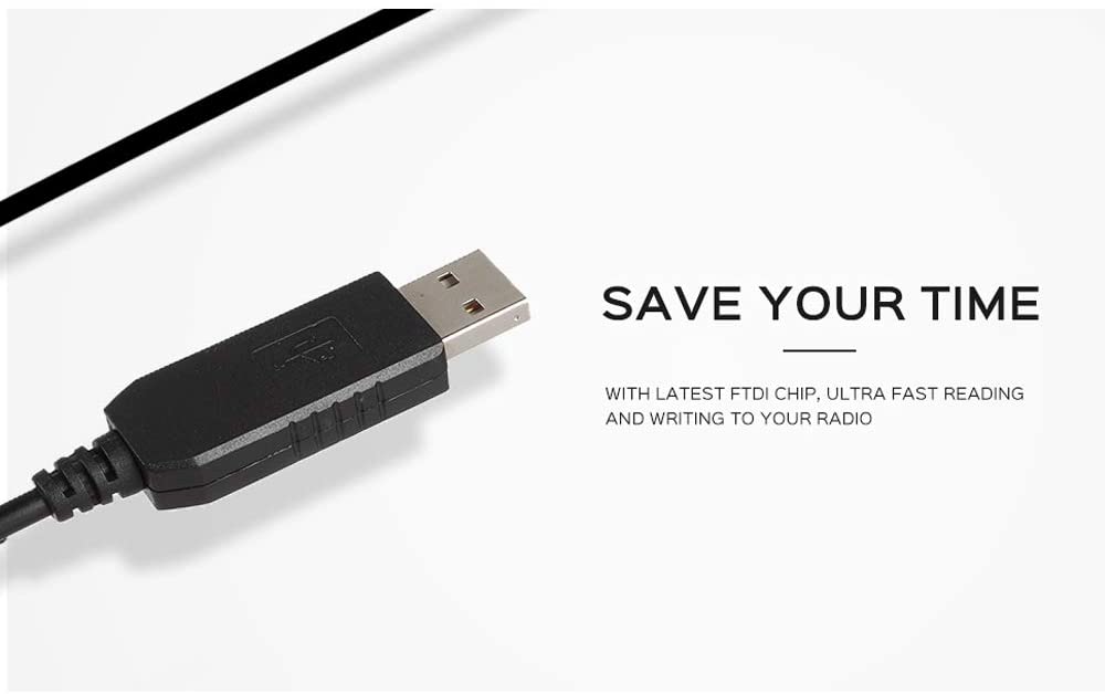 BFTECH FTDI PC01 Genuine USB Programming Cable Dual pin for BFTECH, BaoFeng, Kenwood, and AnyTone Radio - BAOFENGBFTECH