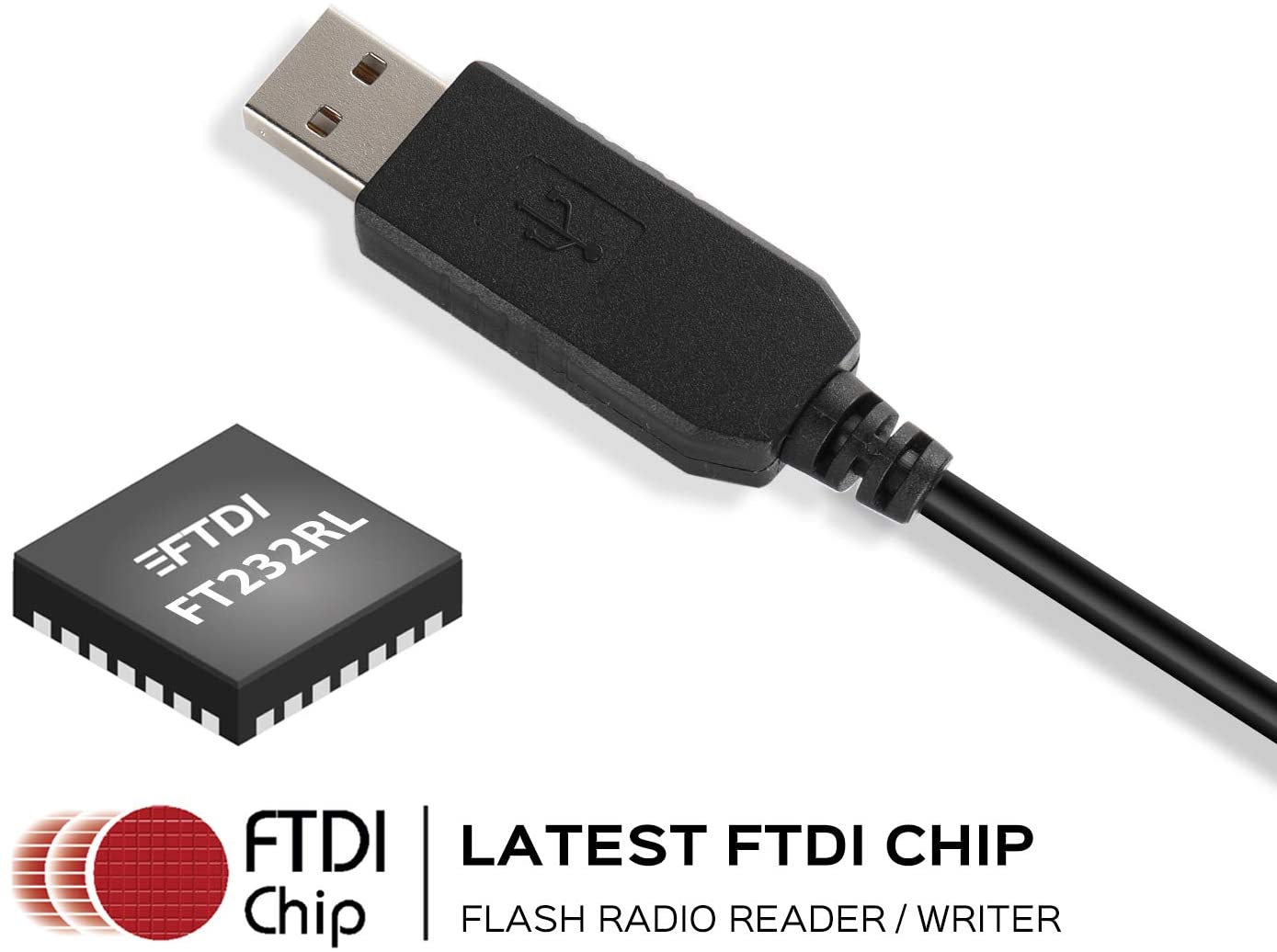 BFTECH FTDI PC01 Genuine USB Programming Cable Dual pin for BFTECH, BaoFeng, Kenwood, and AnyTone Radio - BAOFENGBFTECH