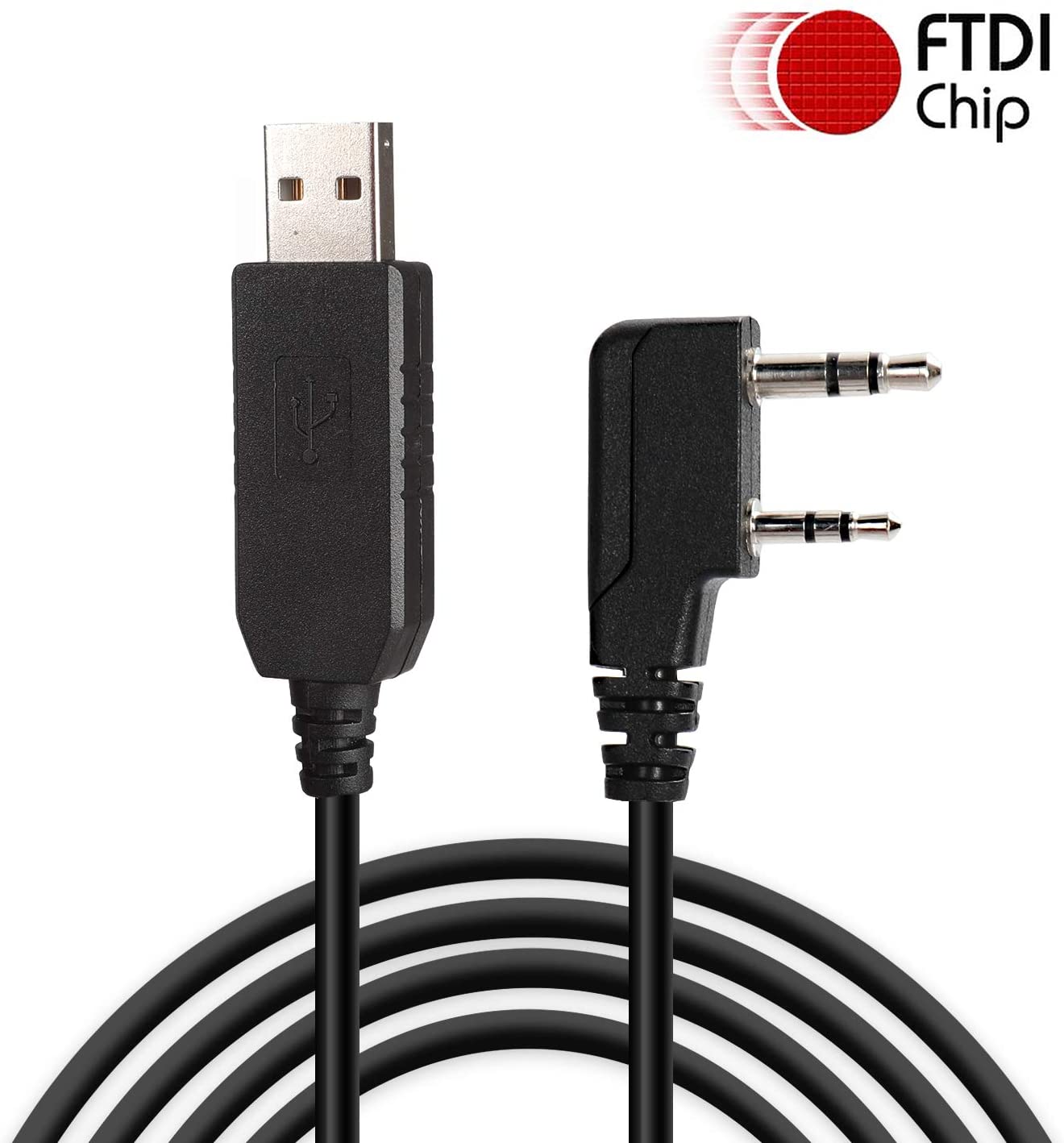 BFTECH FTDI PC01 Genuine USB Programming Cable Dual pin for BFTECH, BaoFeng, Kenwood, and AnyTone Radio - BAOFENGBFTECH