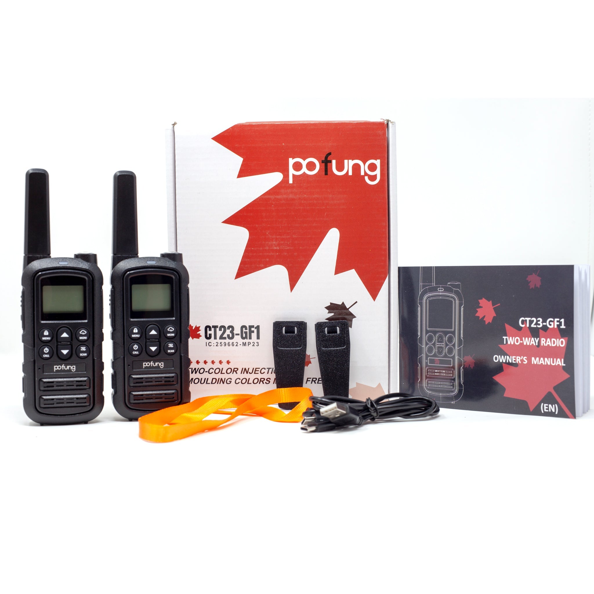 Pofung Baofeng CT23-GF1 GMRS/FRS License-Free Hand-held Radio, NOAA Channels Built-in