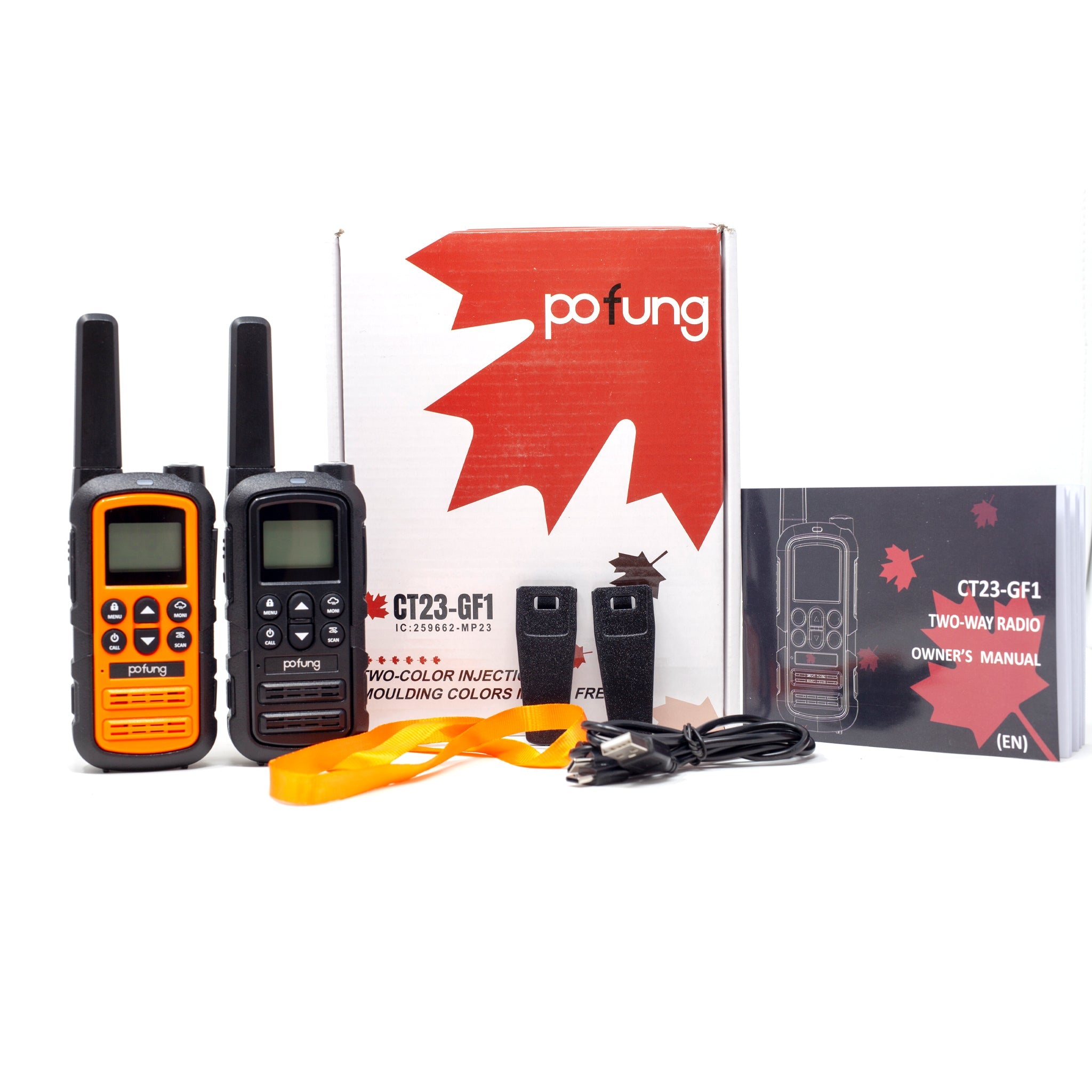 Pofung Baofeng CT23-GF1 GMRS/FRS License-Free Hand-held Radio, NOAA Channels Built-in
