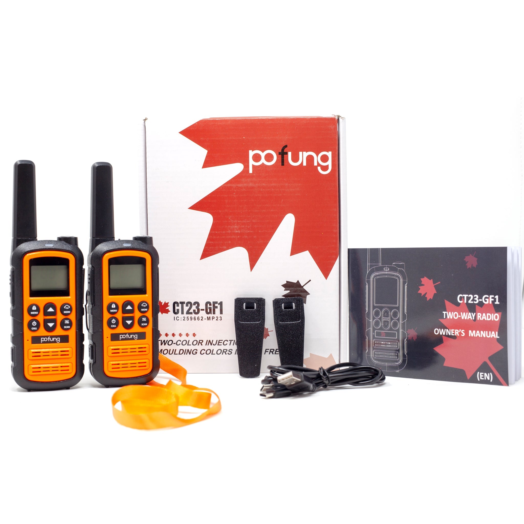 Pofung Baofeng CT23-GF1 GMRS/FRS License-Free Hand-held Radio, NOAA Channels Built-in