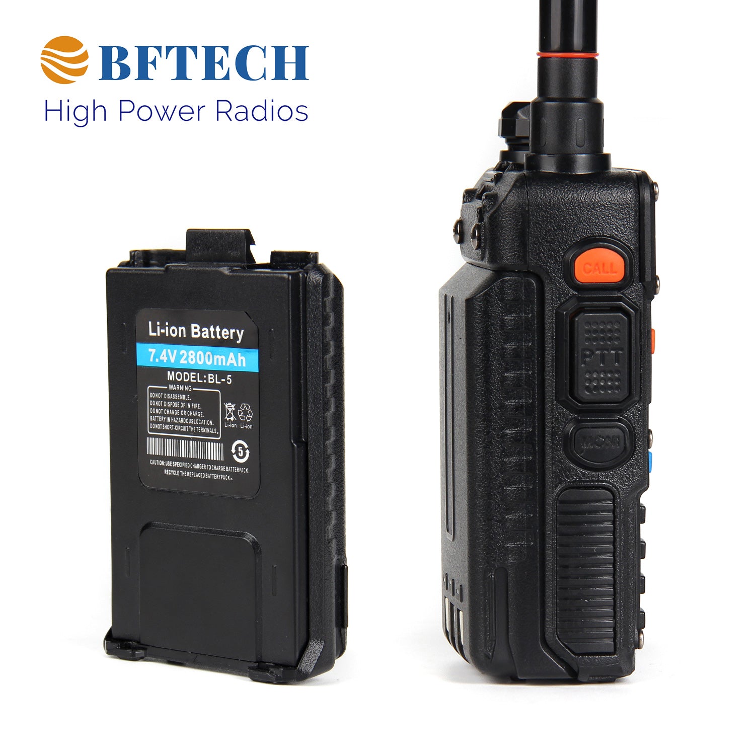 BFTECH BF-F8RT 8-Watt Dual Band Two-Way Radio High Gain NA-772R Stretchable Antenna - BAOFENGBFTECH