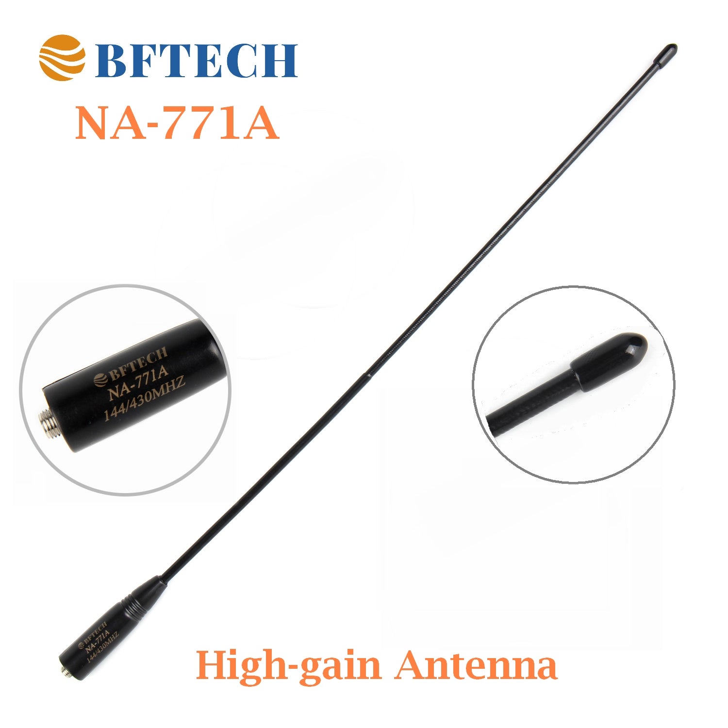 BFTECH NA-771 A 15.6-Inch Dual Band Antenna (144/430Mhz) SMA Female High gain Handheld Antenna - BAOFENGBFTECH