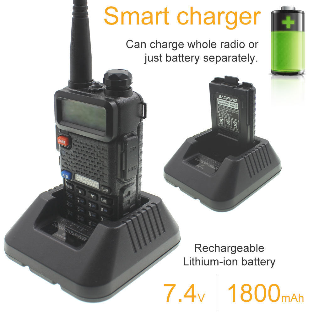 Baofeng UV-5R III Tri-Band (vhf136-174mhz/220-260/uhf400-480mhz) analog portable two-way radio