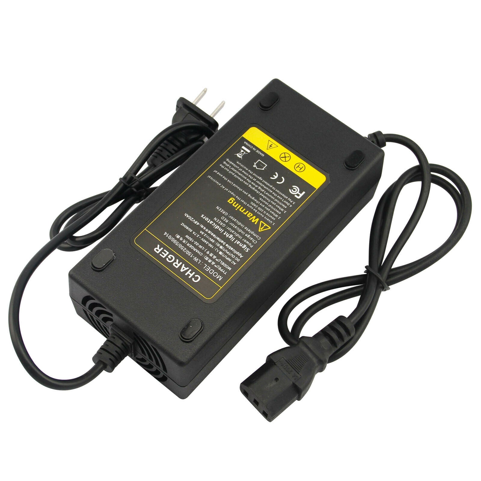 3 Holes with an AC Female Plug Connector Electric Scooter Charger Electric Scooter Electric Motorcycle Electric Wheelchair(59V 2.5A) - BAOFENGBFTECH