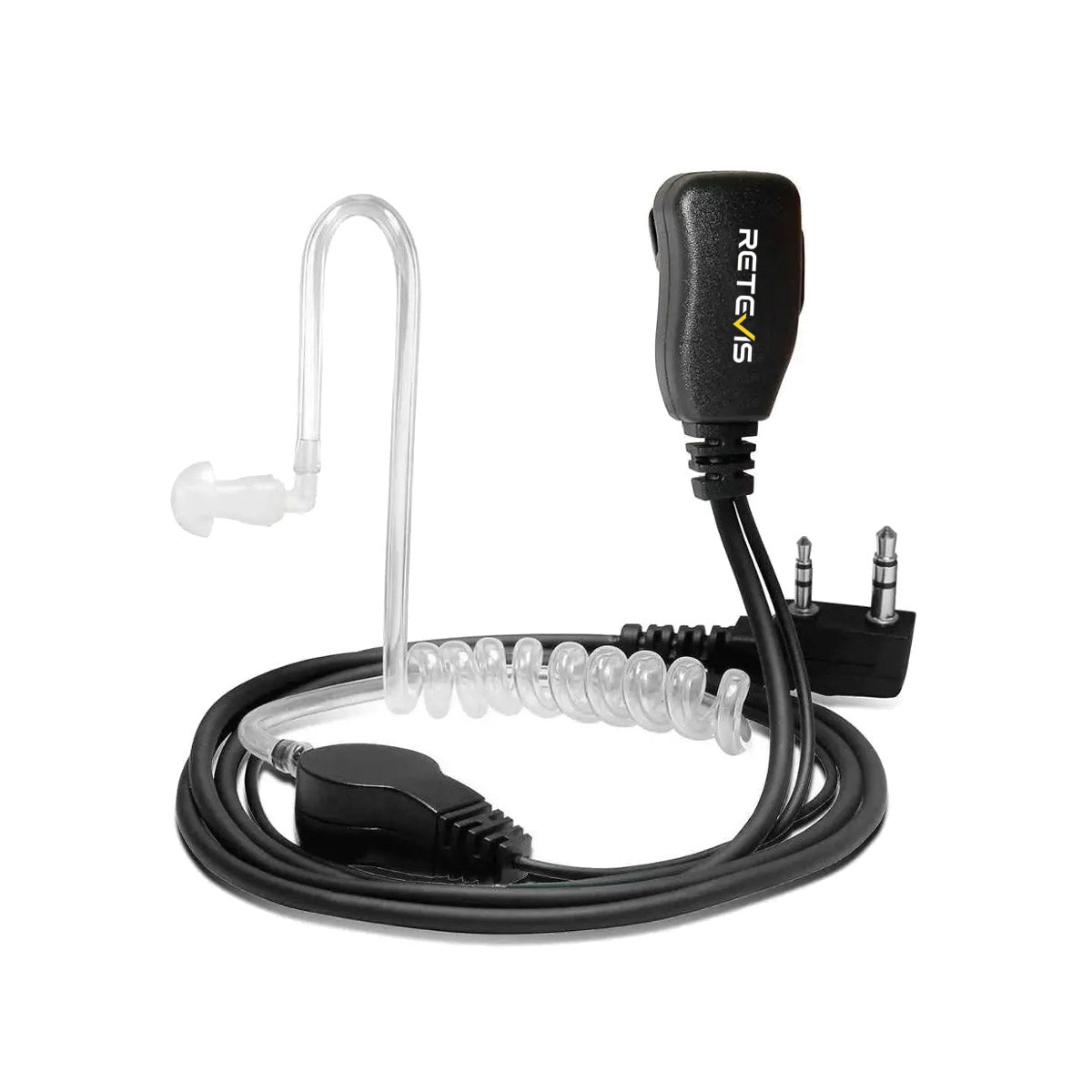 Retevis 2-Pin EAK001 Covert Acoustic Tube Earpiece with PTT Mic (Secret Service Style)