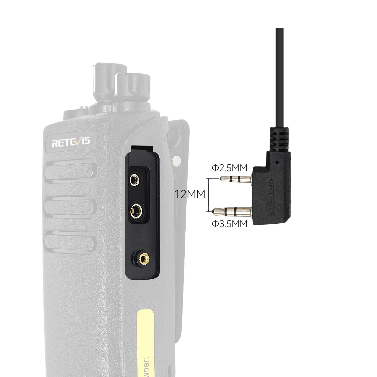 Retevis 2-Pin EAK001 Covert Acoustic Tube Earpiece with PTT Mic (Secret Service Style)