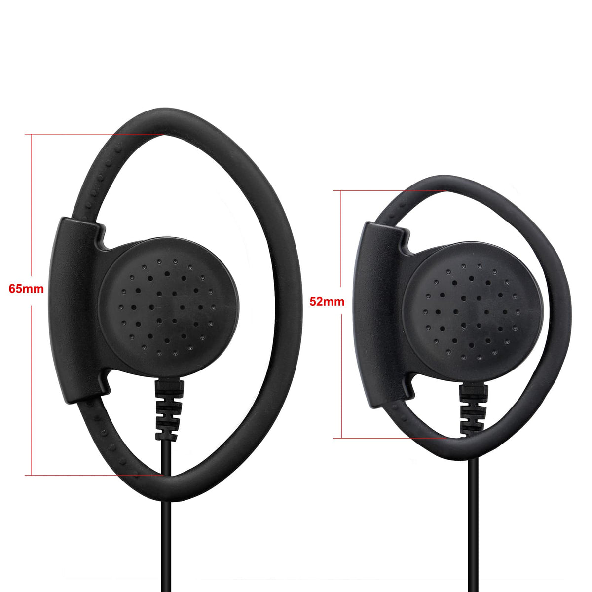 Retevis EEK012 Adjustable D-Shape Earpiece with PTT Mic (2-Pin)