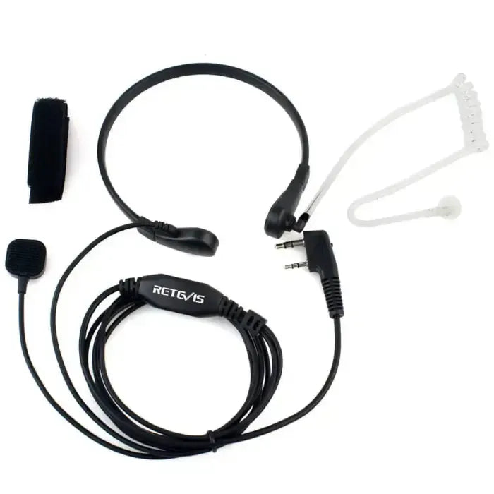 Retevis Throat Mic Covert Acoustic Tube Earpiece PTT Microphone