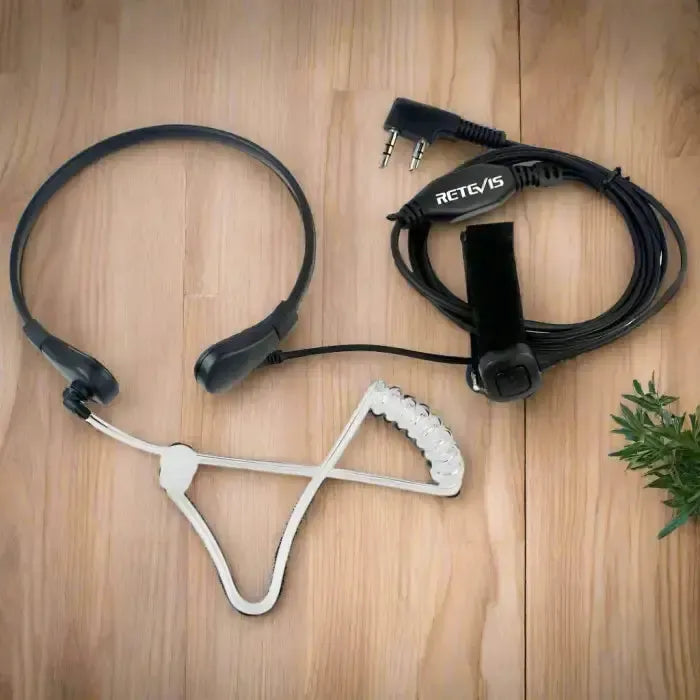 Retevis Throat Mic Covert Acoustic Tube Earpiece PTT Microphone