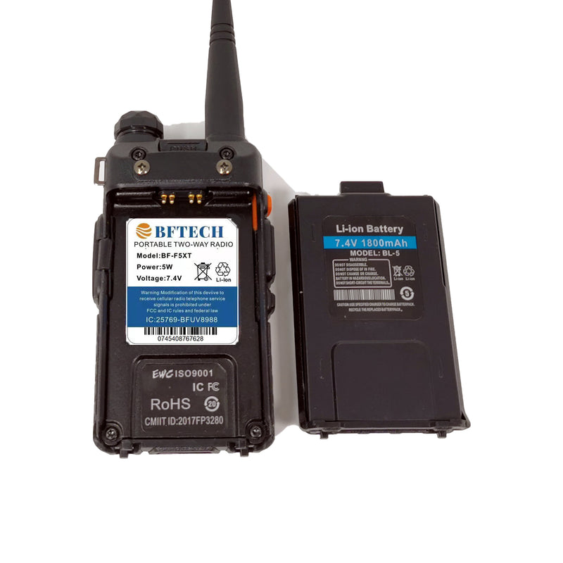 BFTECH BF-F5XT 5W Two-Way Radio, Transceiver,Dual Band 144-148 430-450 (Rx Tx) MHz, Chipsets Upgraded - 1