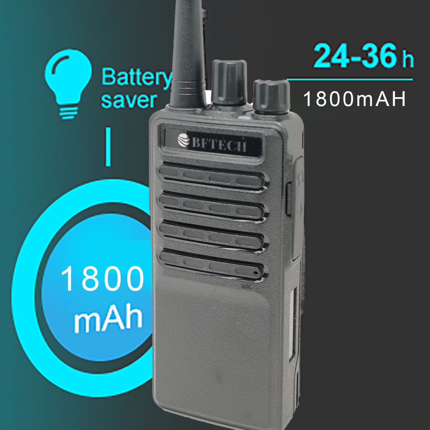 BFTECH BF-V8S Walkie Talkie Rechargeable 16 Channel Handheld Two Way Radios IC Certified:25769-BFV8S (2 Pack) - BAOFENGBFTECH