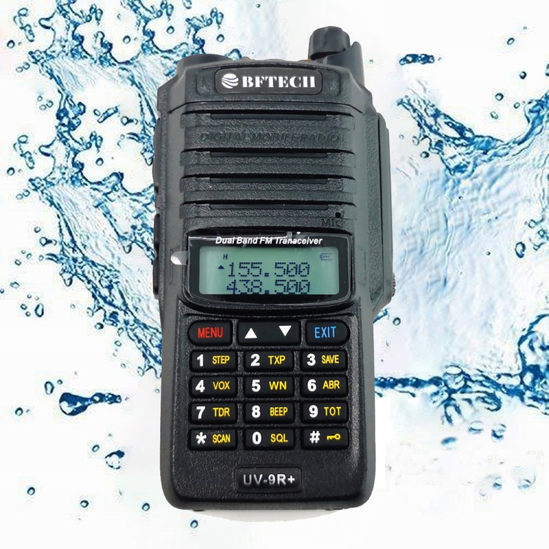 BFTECH UV-9R+ Handheld Walkie Talkie 8W UHF VHF UV Dual Band IP67 Waterproof Two Way Radio - BAOFENGBFTECH