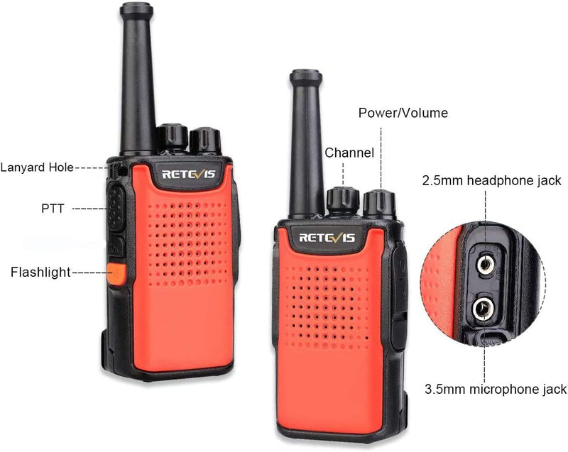 Retevis RT67 Two-Way Radio VOX Flashlight Rechargeable Walkie Talkies(2 Pack) - BAOFENGBFTECH