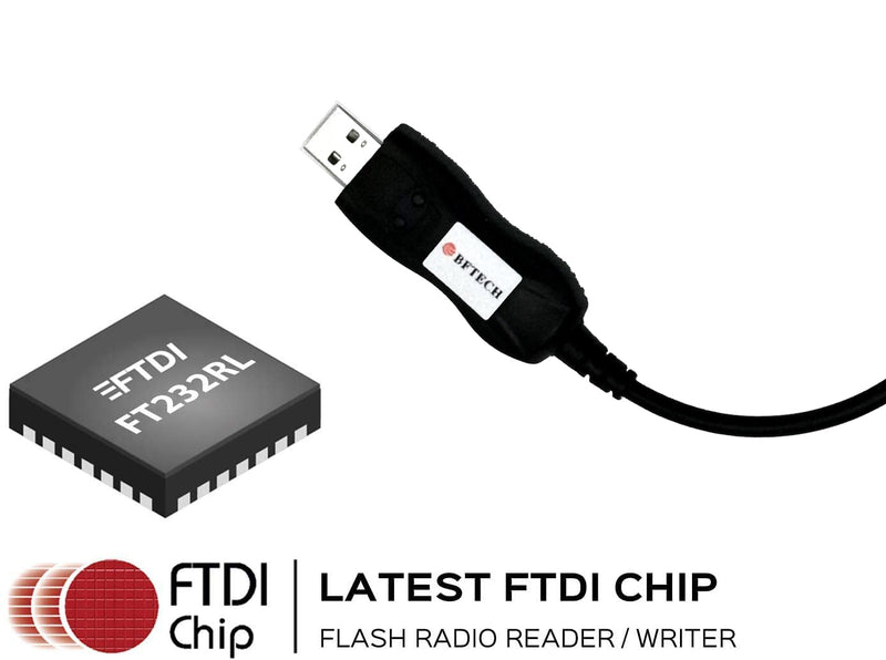 BFTECH PC03 FTDI Genuine USB Programming Cable Dual pin for BFTECH, Baofeng, Kenwood, and AnyTone Radio - BAOFENGBFTECH