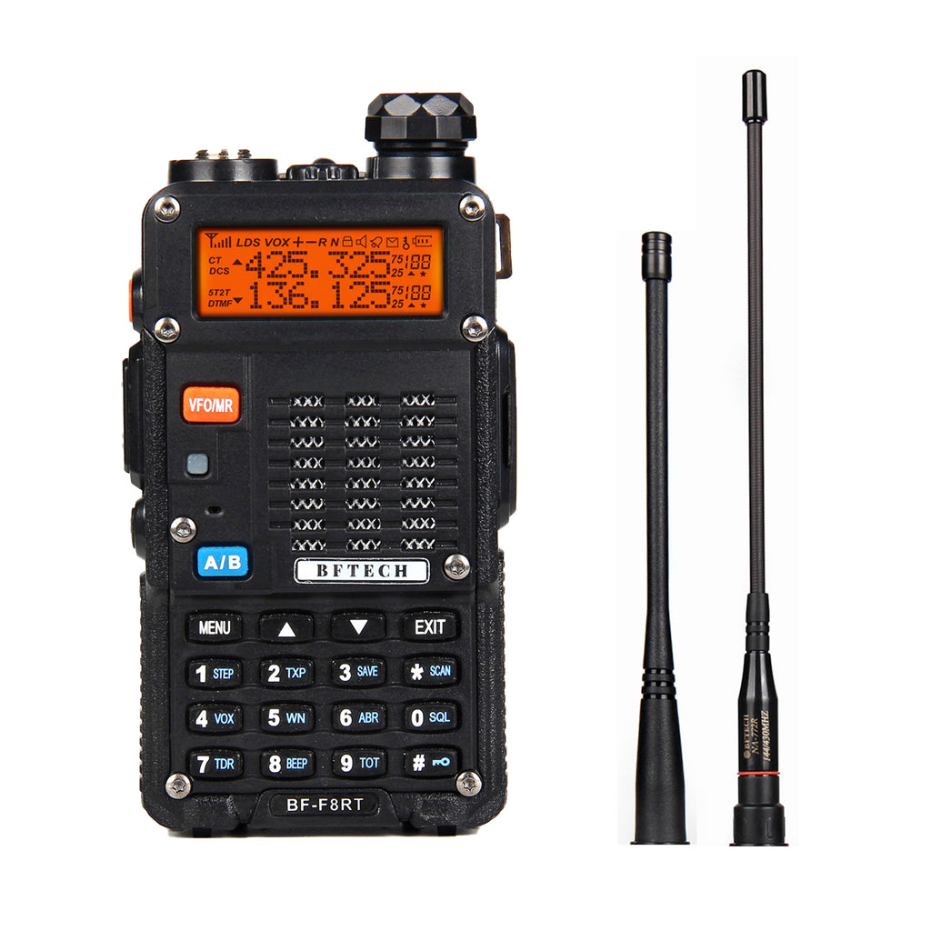 BAOFENG BF-F8HP (UV-5R 3rd Gen) 8-Watt Dual Band Two-Way Radio (136-174MHz  VHF & 400-520MHz UHF) Includes Full Kit with Large Battery