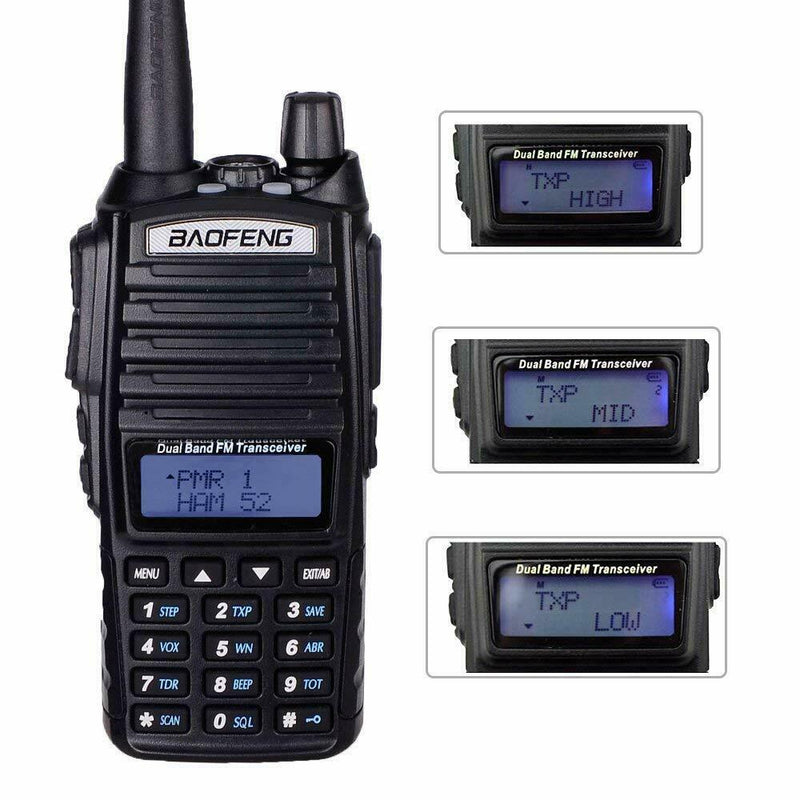 Baofeng UV-82 8 watt vhf/uhf dual ptt band fm ham walkie talkie two-way radio transceiver