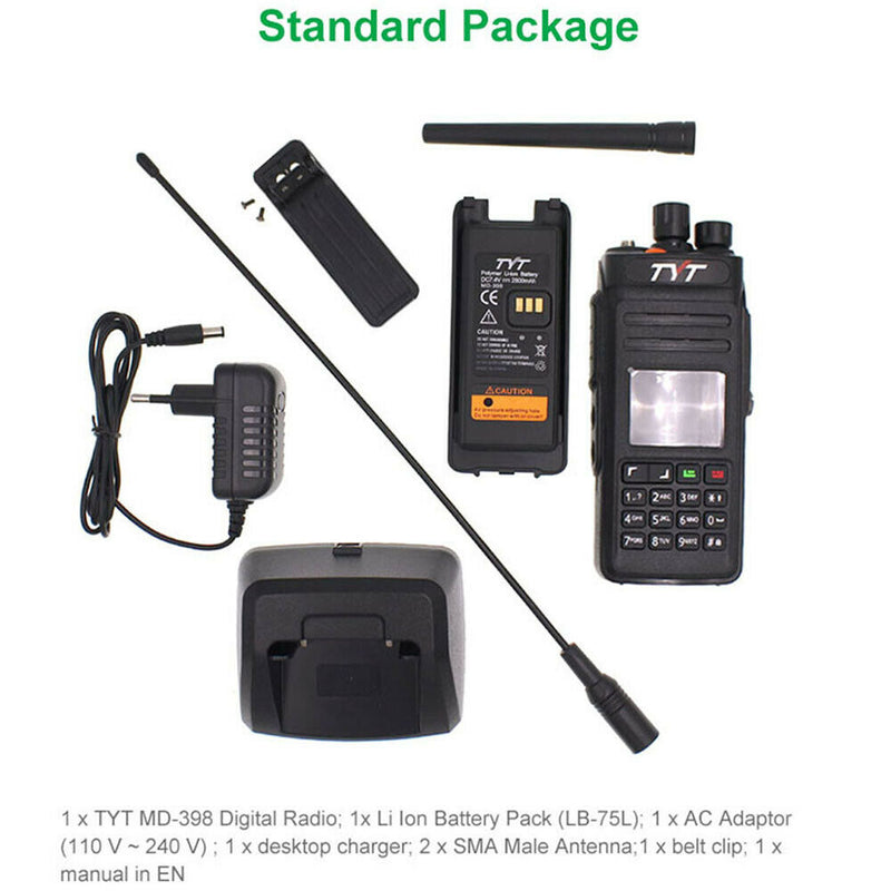 tyt md-398 10 watt dmr digital radio ip67 waterproof up to 1000 channe