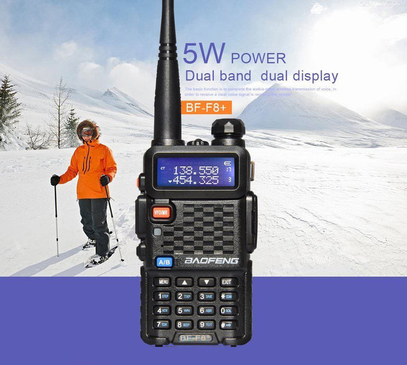 Dual Band Two-way Radio F8hp Radio Walkie Talkie Uv Dual Segment Dual  Display Amateur Fm Handheld Includes Complete Kit With Large Battery
