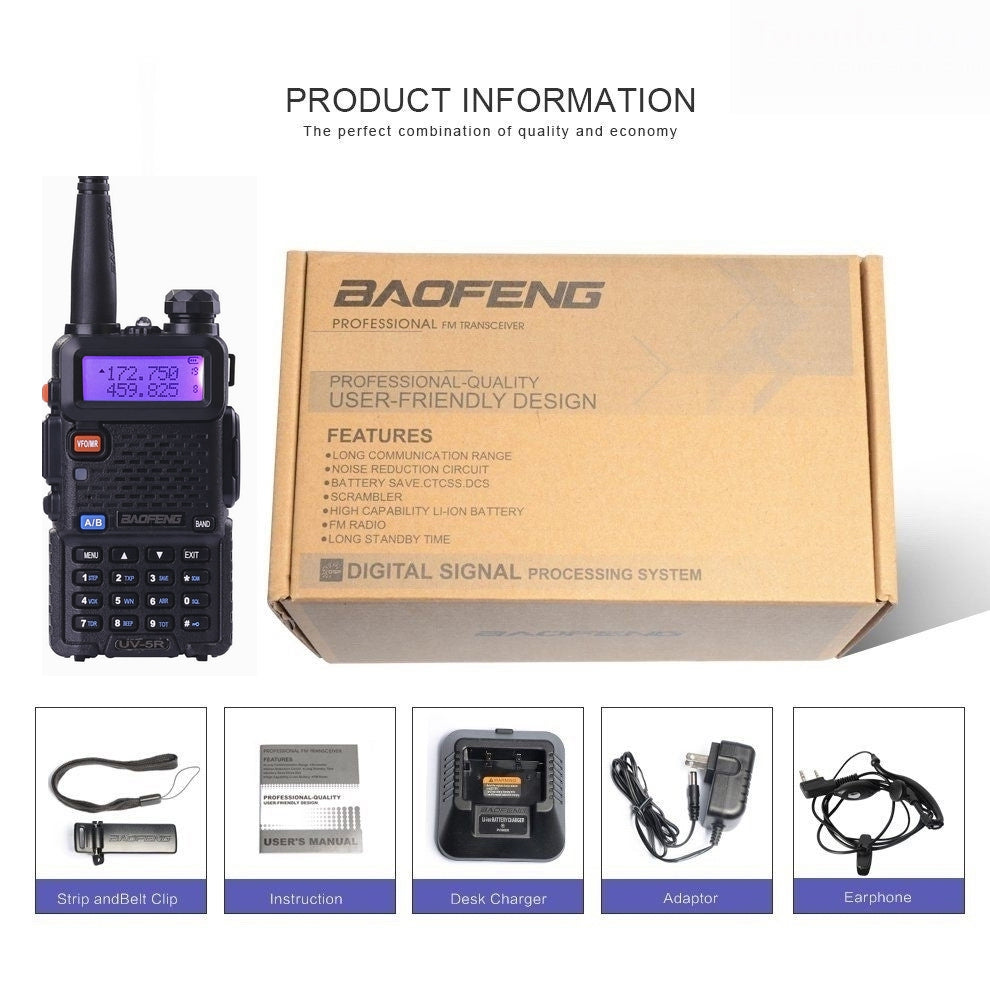 BAOFENG UV-5R 8W UHF/VHF 128CH VOX FM RADIO WALKIE-TALKIE RADIO - Foto 4