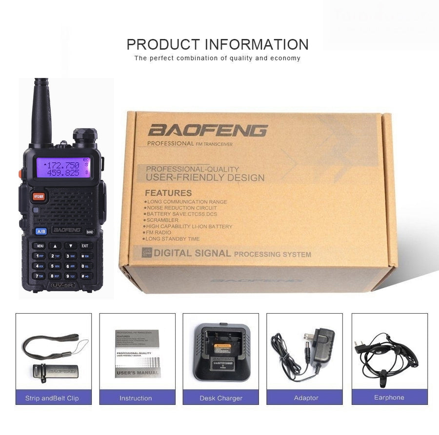 Baofeng UV-5R 8w vhf/uhf dual band radio transceiver